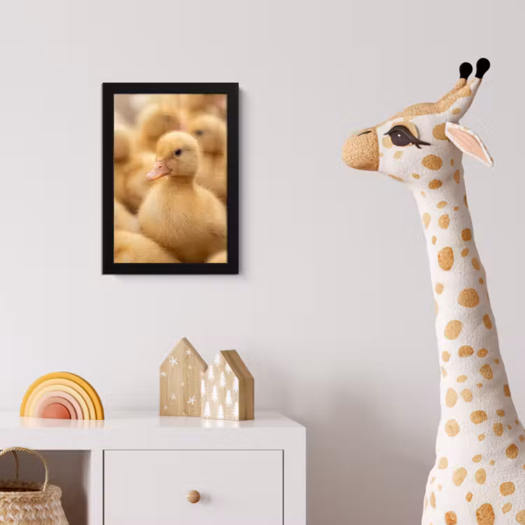 Pijltje - Eend - Natuur - Geel fotolijst zwart zonder passe partout klein -usfeer4_kinderkamer