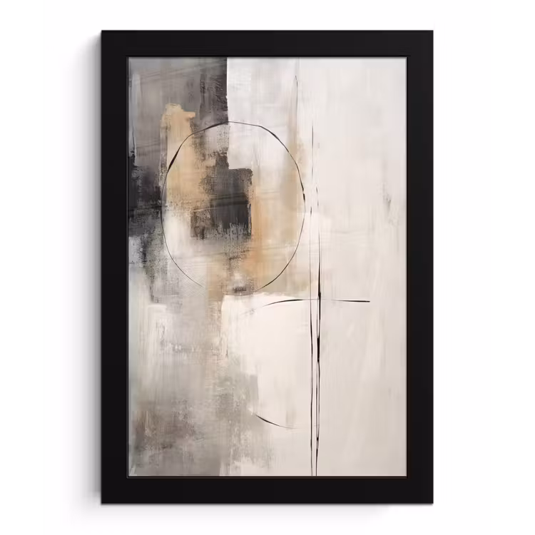 Kunst - Abstract - Grijs - Industrieel fotolijst zwart zonder passe partout klein -3d