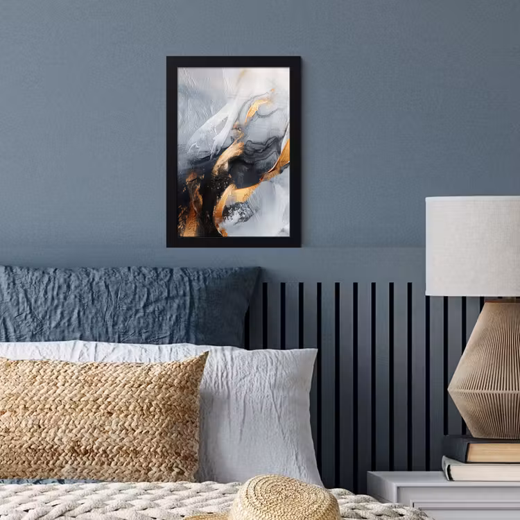 Kunst - Goud - Luxe - Abstract - Modern fotolijst zwart zonder passe partout klein -sfeer3