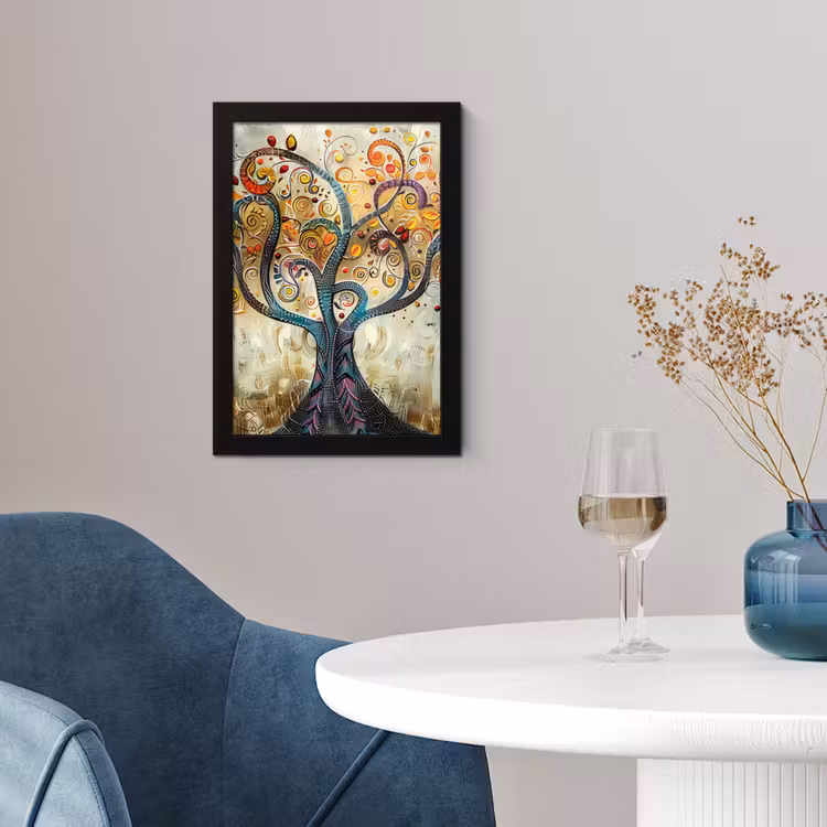 Kunst - Levensboom - Botanisch - Abstract fotolijst zwart zonder passe partout klein -sfeer4