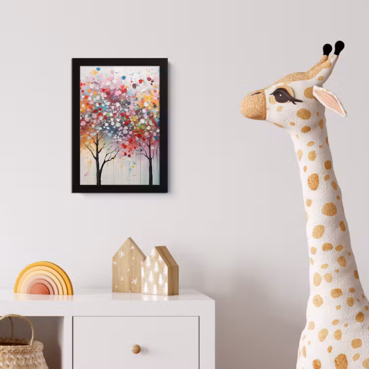 Kunst - Bomen - Natuur - Acryl fotolijst zwart zonder passe partout klein -usfeer4_kinderkamer