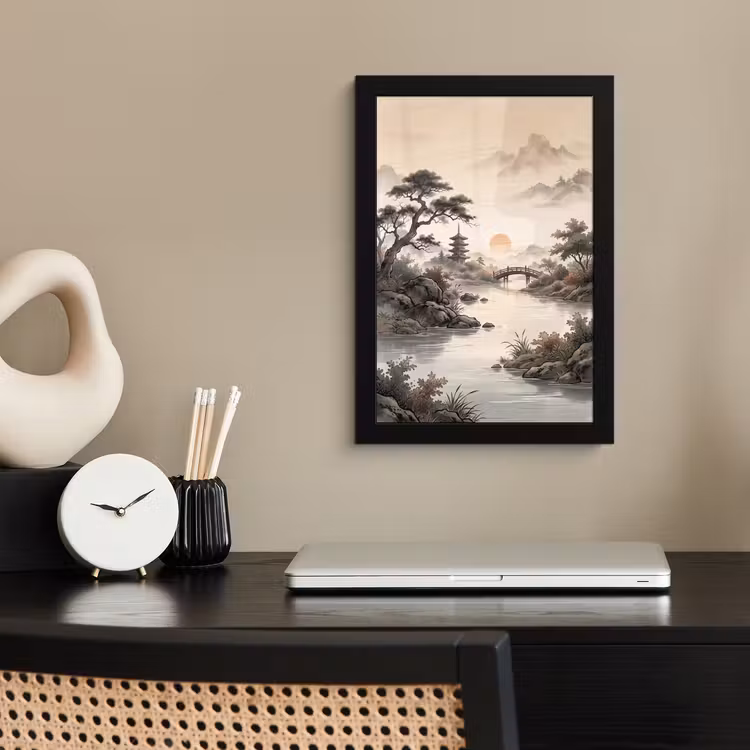 Azië - Landschap - Kleurrijk fotolijst zwart zonder passe partout klein -sfeer1