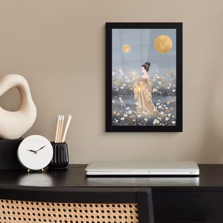Aziatisch - Vrouw - Kimono fotolijst zwart zonder passe partout klein -sfeer1