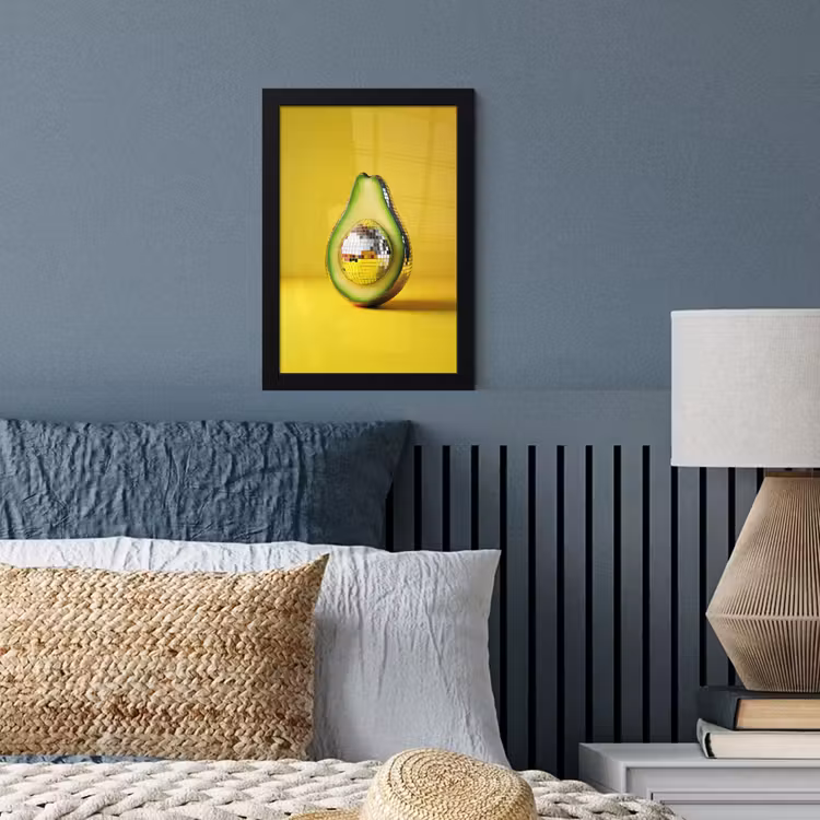 Avocado - Discobal - Geel - Glitter fotolijst zwart zonder passe partout klein -sfeer3