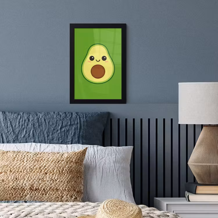Avocado - Groen - Speels fotolijst zwart zonder passe partout klein -sfeer3