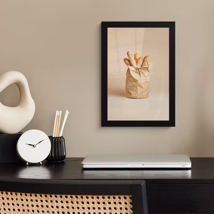 Baguette - Brood - Stokbrood - Beige fotolijst zwart zonder passe partout klein -sfeer1