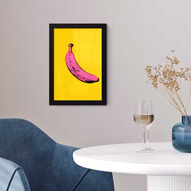 Banaan - Grafisch - Geel fotolijst zwart zonder passe partout klein -sfeer4