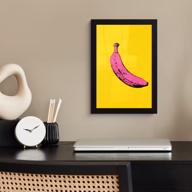 Banaan - Grafisch - Geel fotolijst zwart zonder passe partout klein -sfeer1
