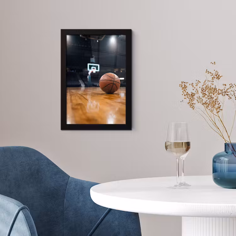 Basketbal - Arena - Sport fotolijst zwart zonder passe partout klein -sfeer4