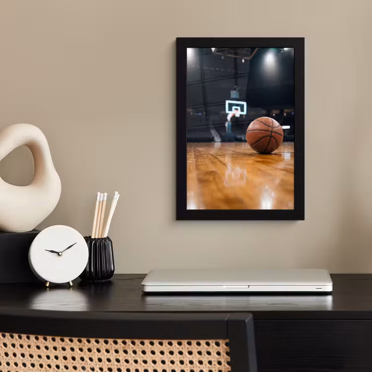 Basketbal - Arena - Sport fotolijst zwart zonder passe partout klein -sfeer1