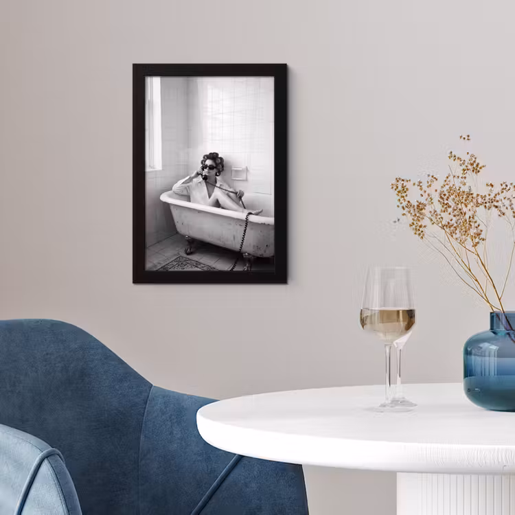 Bad - Vrouw - Zwart - Wit fotolijst zwart zonder passe partout klein -sfeer4