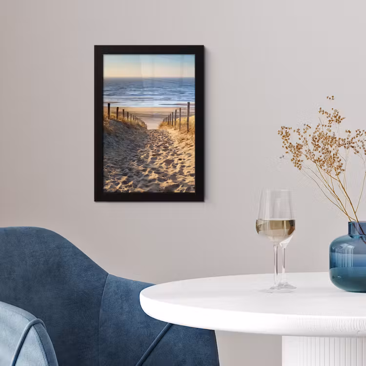 Strand - Zee - Nederland - Duinen - Zon fotolijst zwart zonder passe partout klein -sfeer4