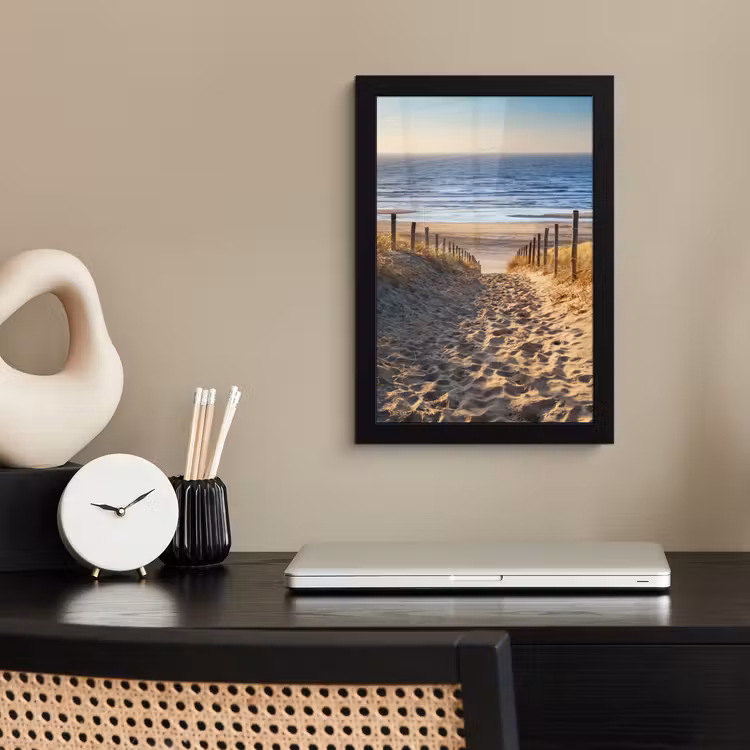 Strand - Zee - Nederland - Duinen - Zon fotolijst zwart zonder passe partout klein -sfeer1