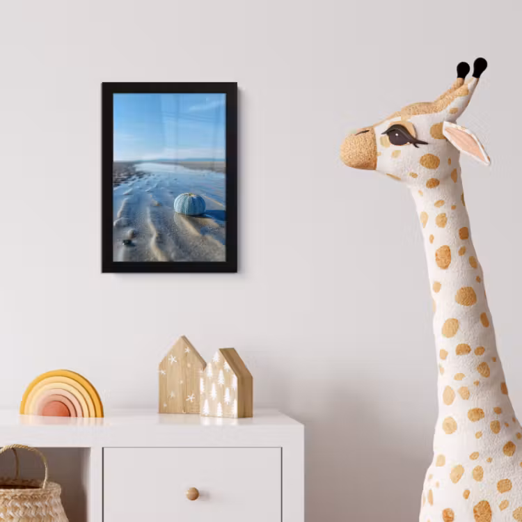 Strand - Schild - Water - Blauw fotolijst zwart zonder passe partout klein -usfeer4_kinderkamer