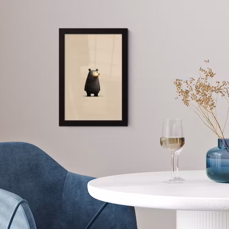 Beer - Donkerbruin - Minimalistisch fotolijst zwart zonder passe partout klein -sfeer4
