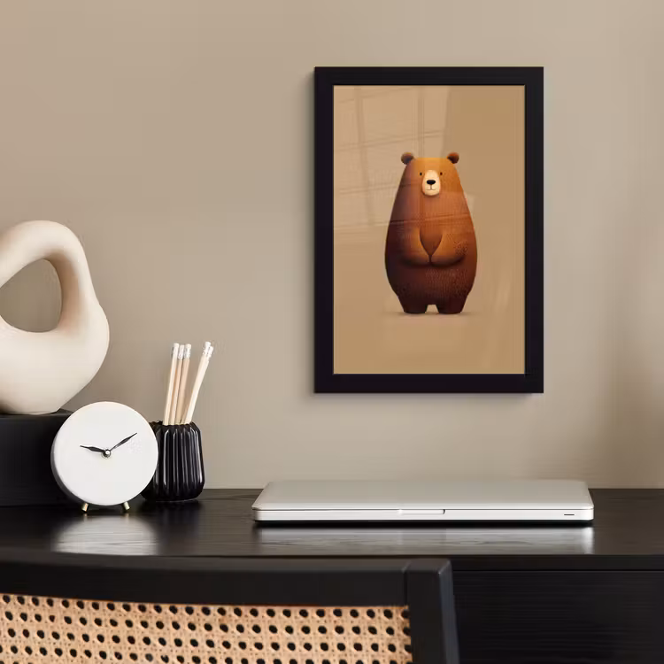 Beer - Minimalistisch - Bruin fotolijst zwart zonder passe partout klein -sfeer1