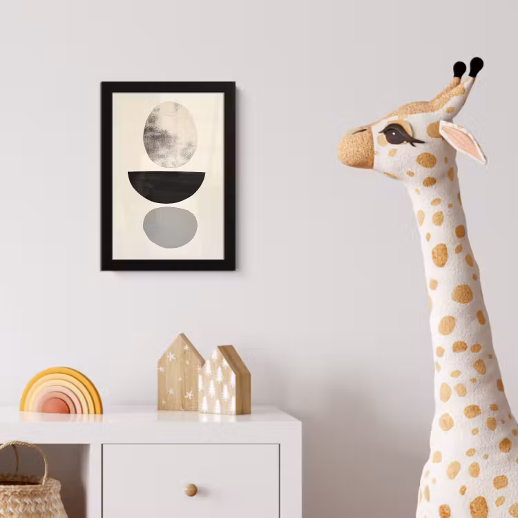 Beige - Japandi - Wabi sabi fotolijst zwart zonder passe partout klein -usfeer4_kinderkamer