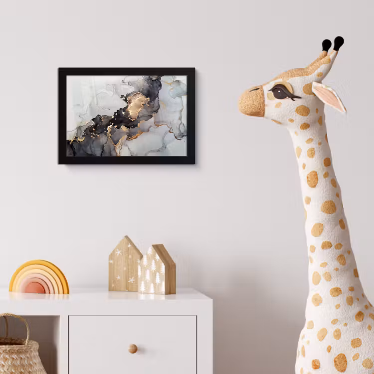 Zwart - Marmer - Luxe - Goud fotolijst zwart zonder passe partout klein -usfeer4_kinderkamer