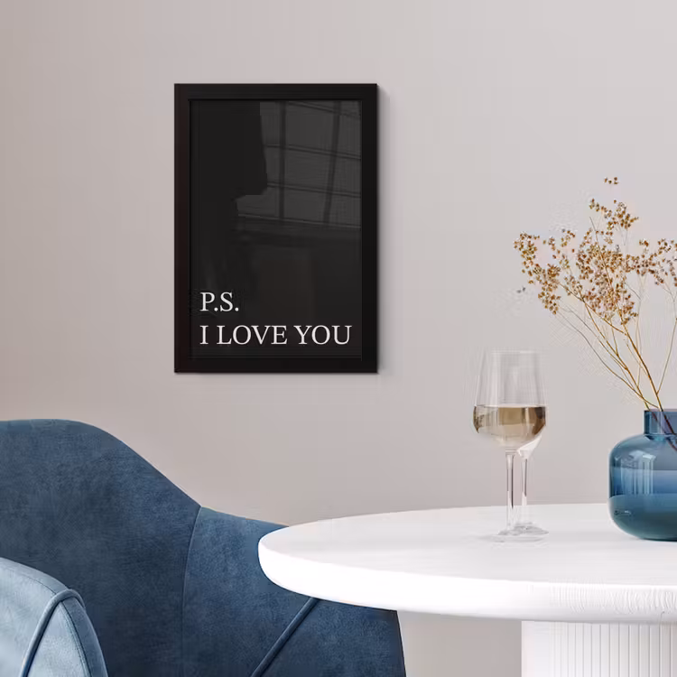 Zwart - Minimalistisch - Valentijn fotolijst zwart zonder passe partout klein -sfeer4