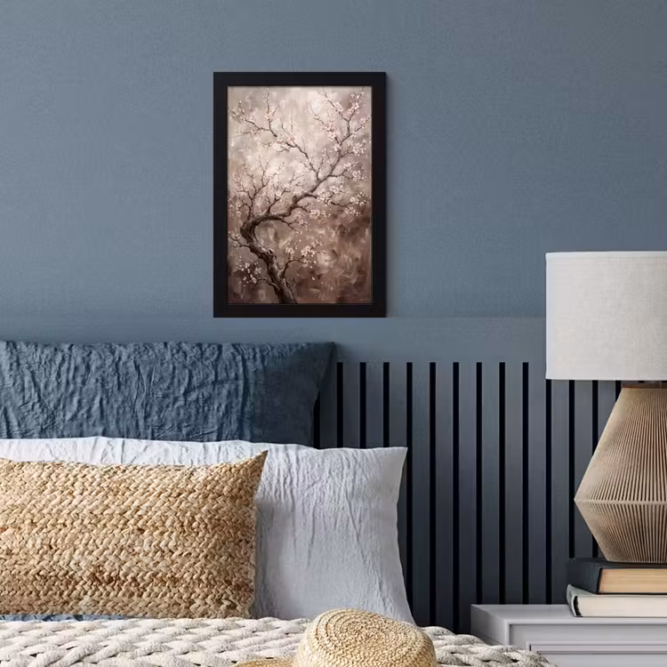 Bloesem - Takken - Schilderij - Beige - Serene fotolijst zwart zonder passe partout klein -sfeer3