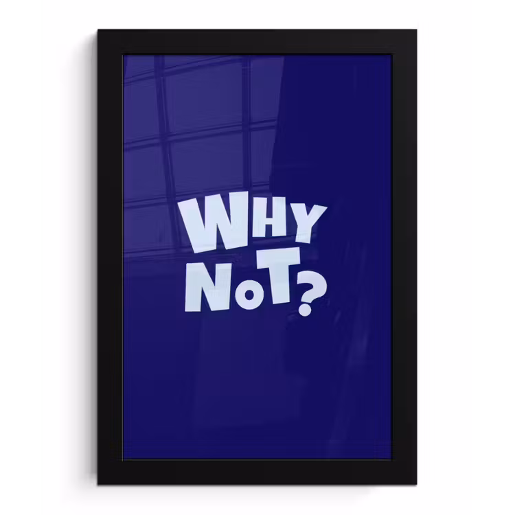 Blauw - Why not - Minimalistisch fotolijst zwart zonder passe partout klein -3d