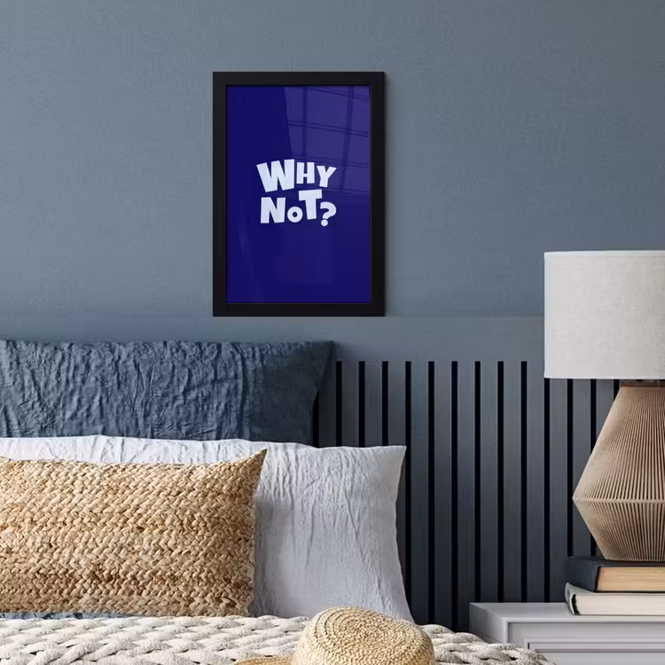Blauw - Why not - Minimalistisch fotolijst zwart zonder passe partout klein -sfeer3