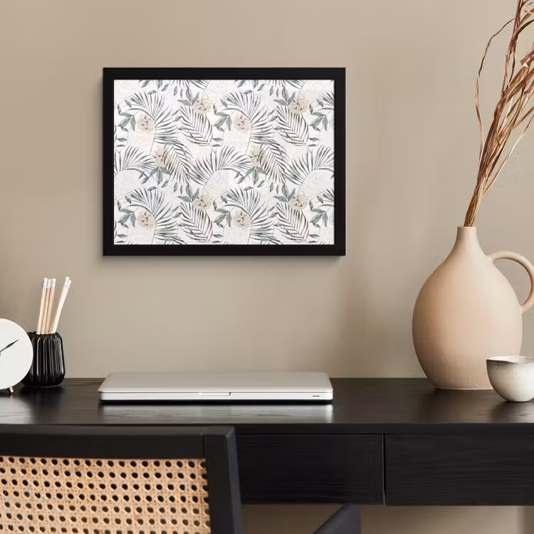 Boho - Jungle - Bloemen - Bladeren fotolijst zwart zonder passe partout klein -sfeer1