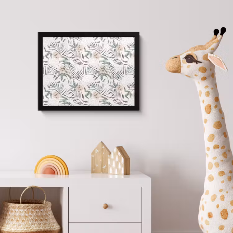 Boho - Jungle - Bloemen - Bladeren fotolijst zwart zonder passe partout klein -usfeer4_kinderkamer