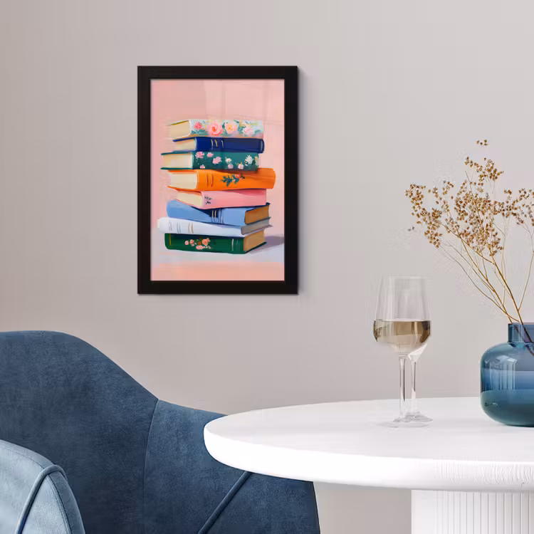 Boeken - Stapel - Kleurrijk fotolijst zwart zonder passe partout klein -sfeer4