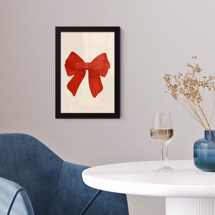 Strik - Symmetrisch - Rood - Lint fotolijst zwart zonder passe partout klein -sfeer4