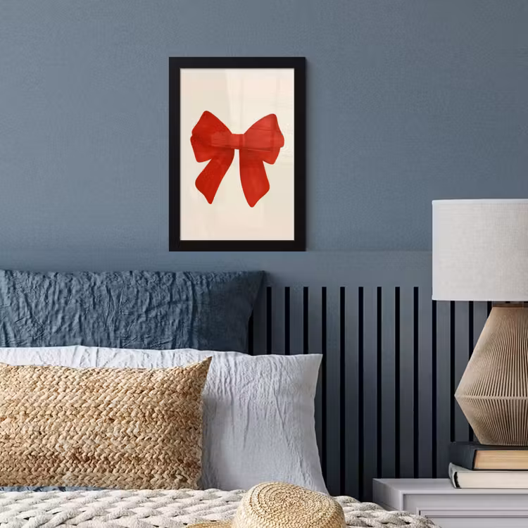 Strik - Symmetrisch - Rood - Lint fotolijst zwart zonder passe partout klein -sfeer3