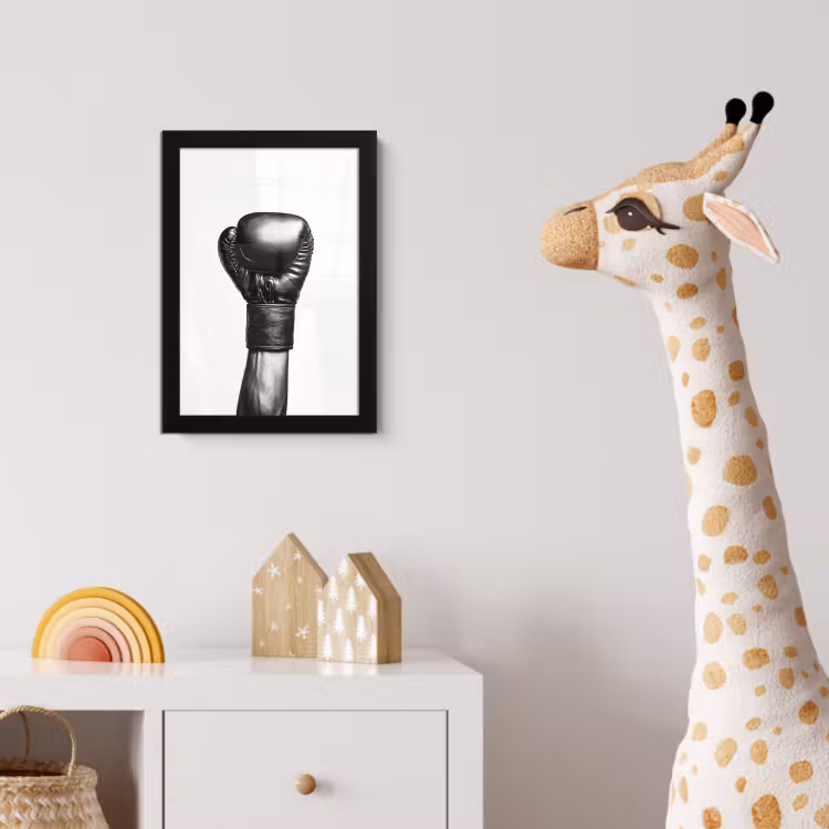 Bokshandschoen - Zwart - Hand fotolijst zwart zonder passe partout klein -usfeer4_kinderkamer