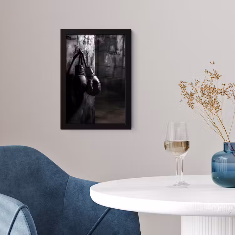 Bokshandschoenen - Muur - Duister - Zwart fotolijst zwart zonder passe partout klein -sfeer4