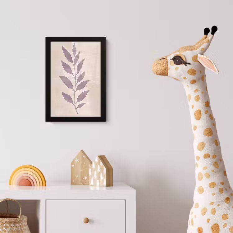Tak - Bladeren - Minimalistisch - Beige fotolijst zwart zonder passe partout klein -usfeer4_kinderkamer