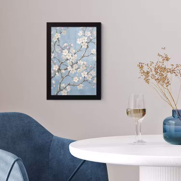 Takken - Kersenbloesem - Blauw fotolijst zwart zonder passe partout klein -sfeer4