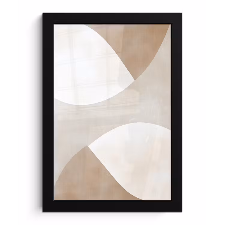Bruin - Japandi - Abstract fotolijst zwart zonder passe partout klein -3d