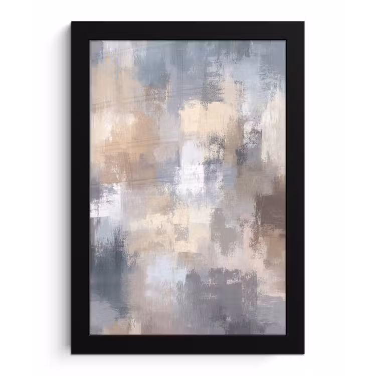 Penseelstreken - Schilderij - Beige fotolijst zwart zonder passe partout klein -3d