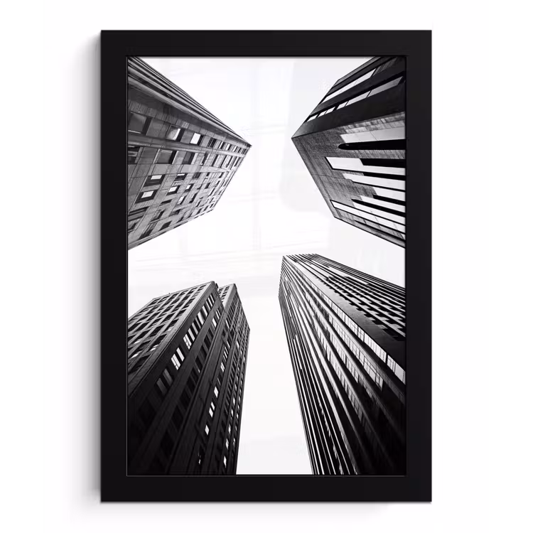 Gebouwen - Lucht - Zwart fotolijst zwart zonder passe partout klein -3d