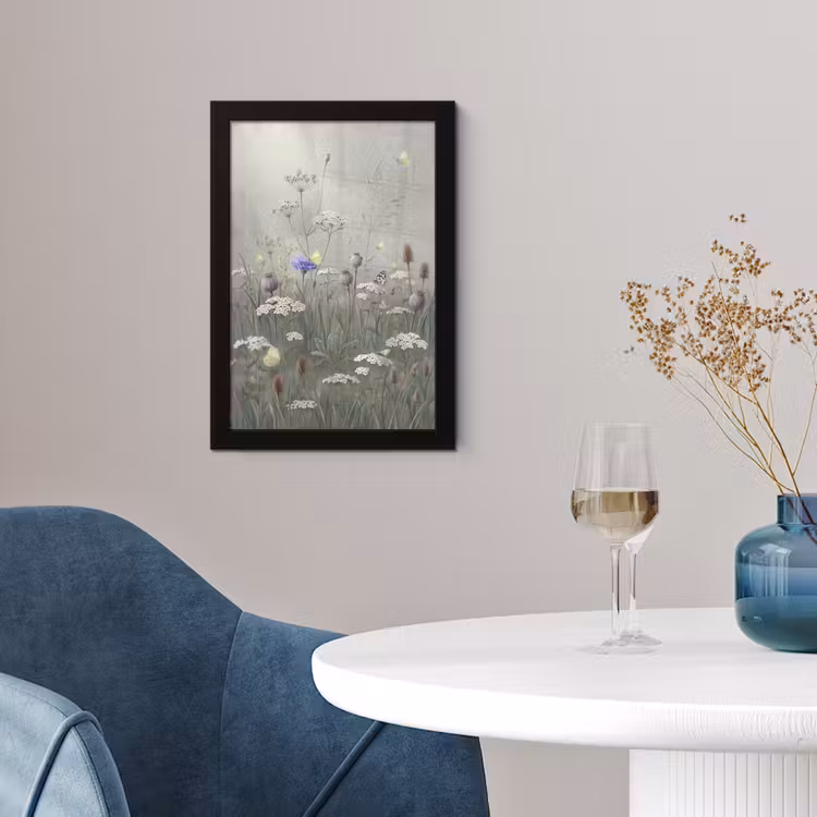 Vlinders - Wildbloemen - Illustratie - Kleurrijk fotolijst zwart zonder passe partout klein -sfeer4