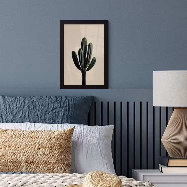 Cactus - Subtiel - Groen fotolijst zwart zonder passe partout klein -sfeer3