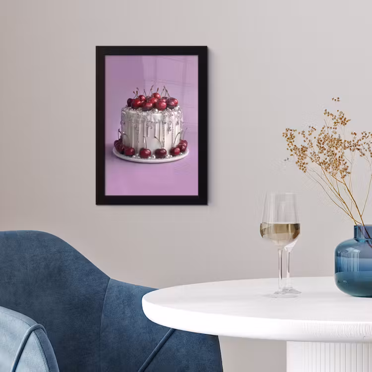 Taart - Kersen - Juwelen - Rood fotolijst zwart zonder passe partout klein -sfeer4