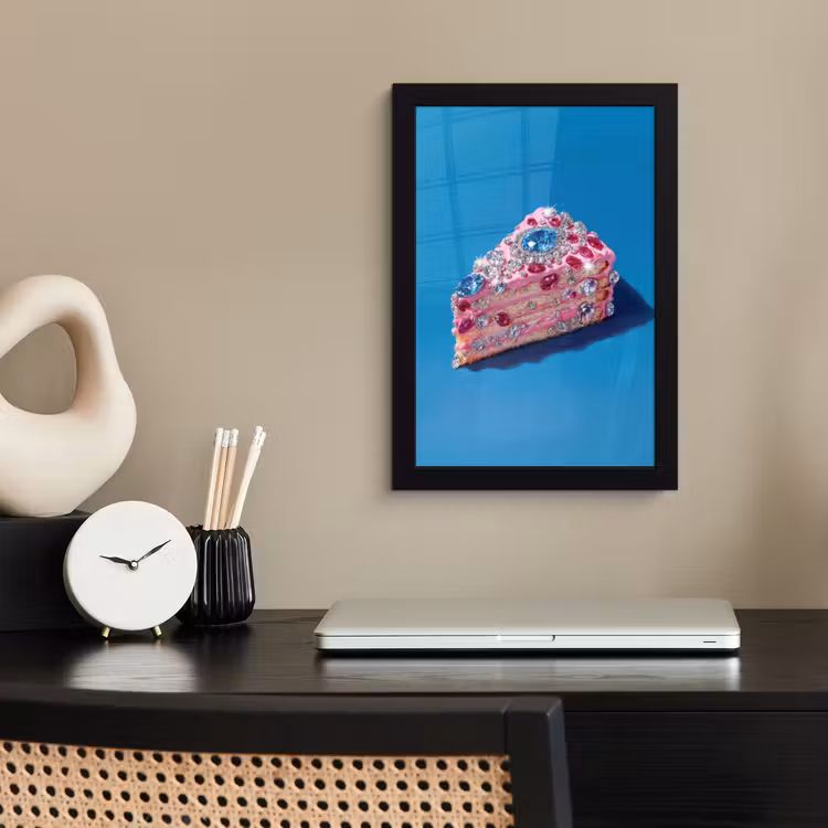Taart - Edelstenen - Glitters - Roze fotolijst zwart zonder passe partout klein -sfeer1