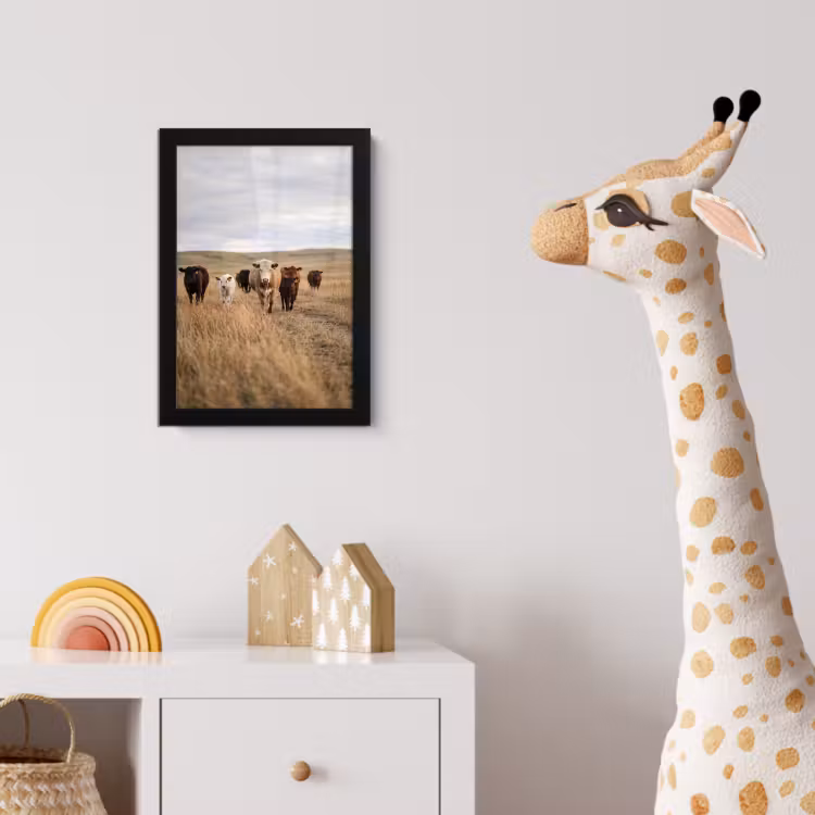 Runderen - Kudde - Landschap - Weide - Rustig fotolijst zwart zonder passe partout klein -usfeer4_kinderkamer