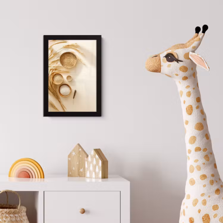 Granen - Hout - Kom - Beige fotolijst zwart zonder passe partout klein -usfeer4_kinderkamer