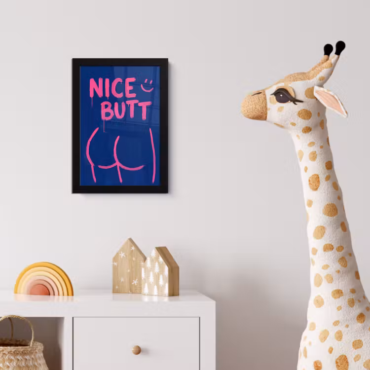 Brutaal - Grappig - Blauw fotolijst zwart zonder passe partout klein -usfeer4_kinderkamer