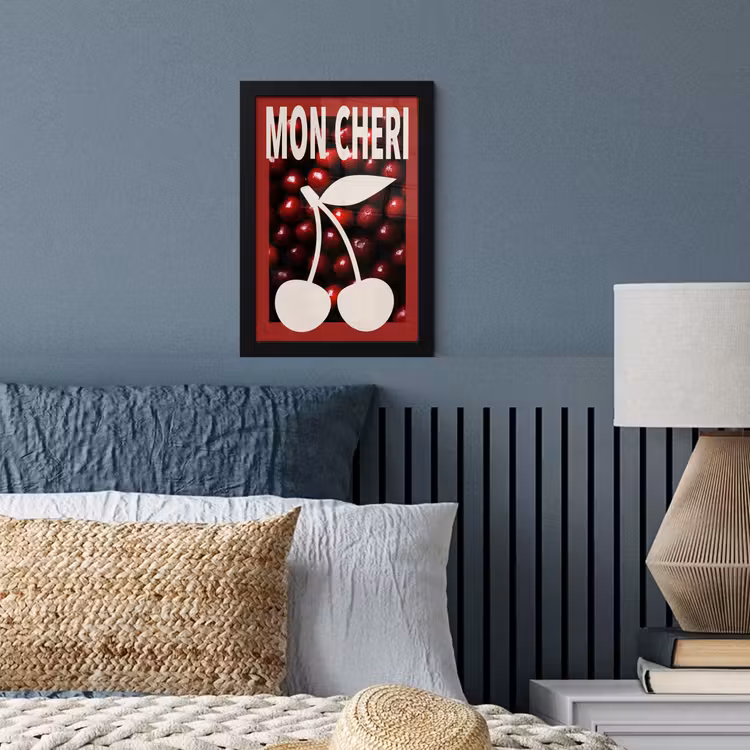 Kersen - Illustratie - Rood fotolijst zwart zonder passe partout klein -sfeer3