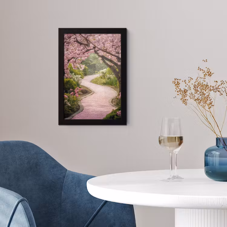 Kersenbloesem - Natuur - Sakura - Pad - Japanse tuin fotolijst zwart zonder passe partout klein -sfeer4
