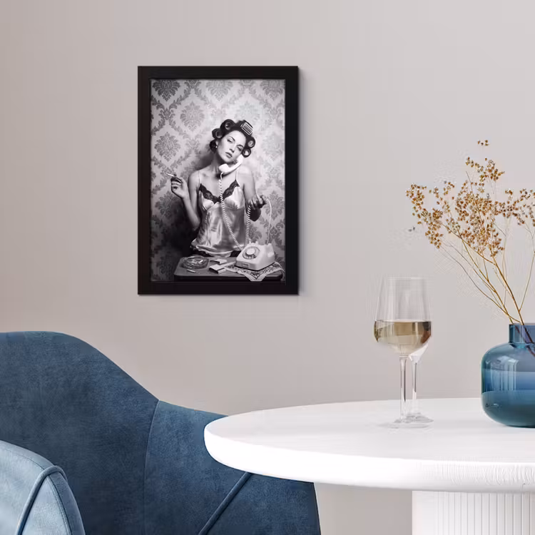 Chic - Vrouw - Zwart - Wit fotolijst zwart zonder passe partout klein -sfeer4