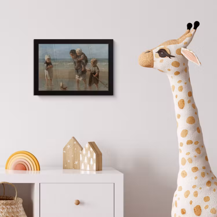 Kinderen der zee - Schilderij van Jozef Israëls fotolijst zwart zonder passe partout klein -usfeer4_kinderkamer