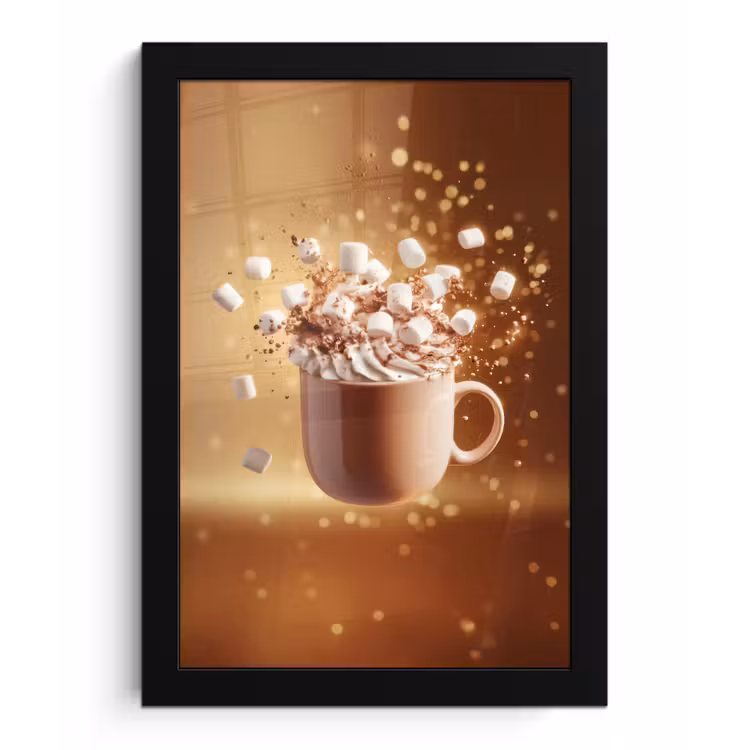 Chocomelk - Drinken - Warm - Bruin fotolijst zwart zonder passe partout klein -3d